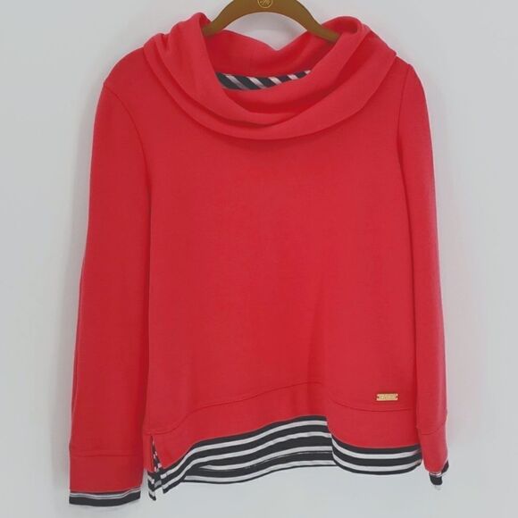 Rafaella, NWT sweater/sweatshirt. Coral, cowl neck, small. - Picture 1 of 13